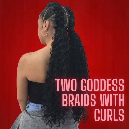 Two Goddess Braids With Curls