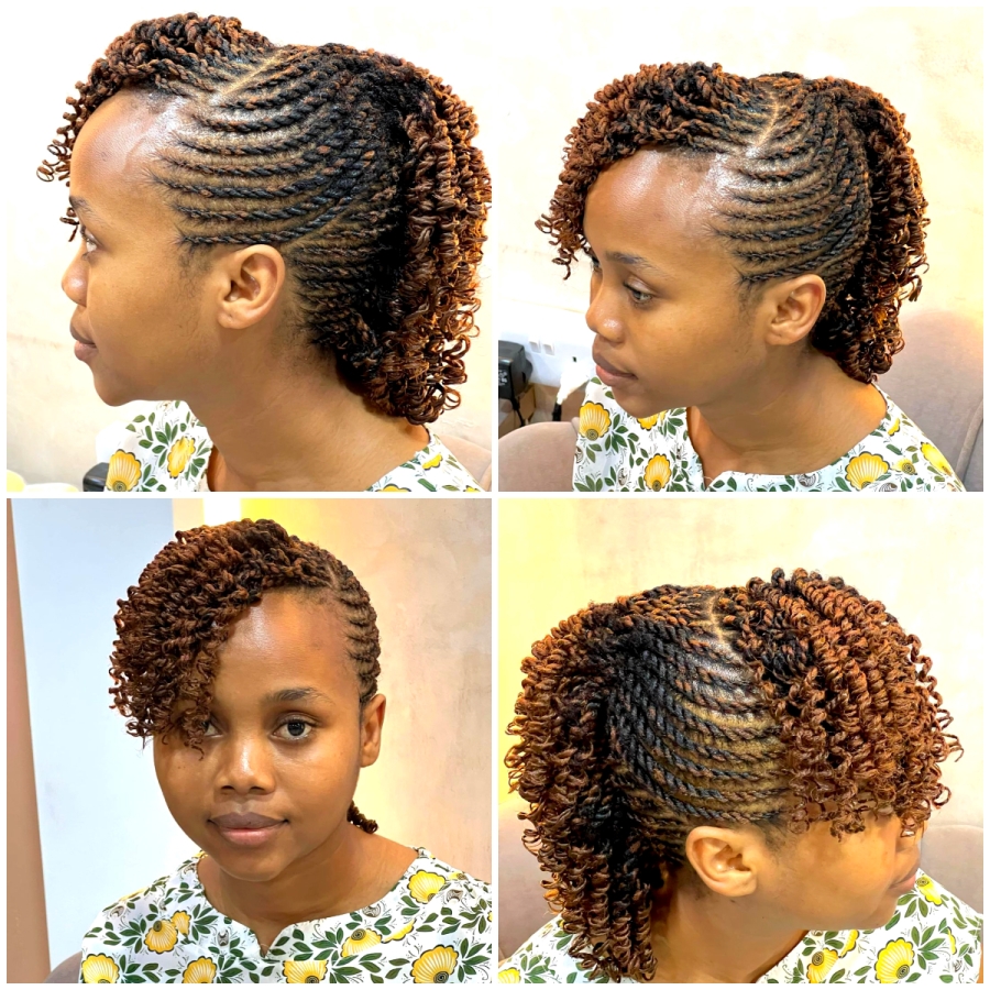 Curly One-Sided Flat Twist With Extension