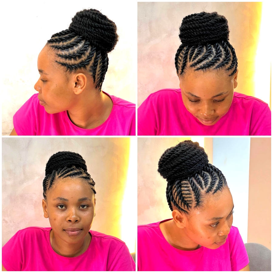 Flat Twist Up-do With Kinky