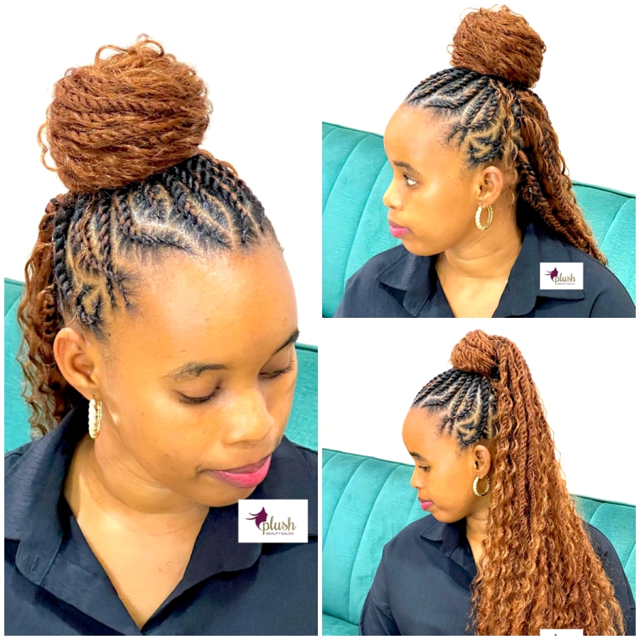 Flat Twist Up-do With Curls