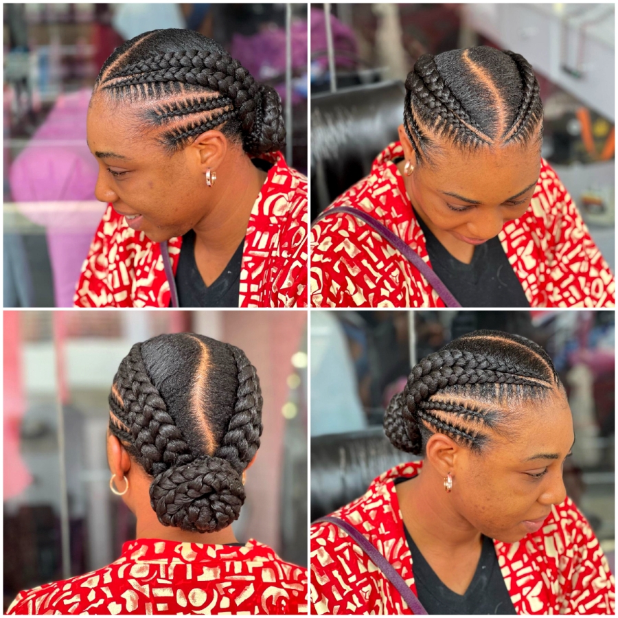 36. Gorgeous Maxi Twin Tribal Braids in a Bun90