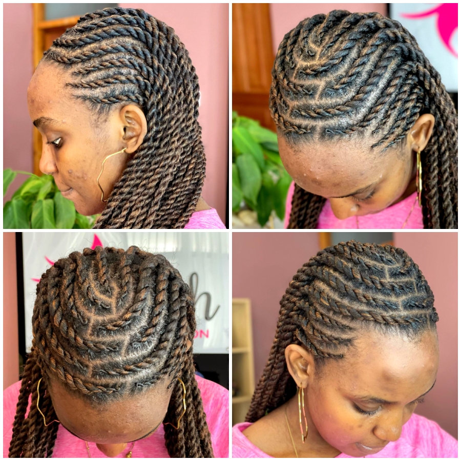 14. Cornrow and Individual Flat Twist With Extension
