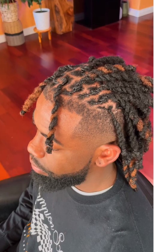 Faded Front 2 Red & Black Two Strand Twist