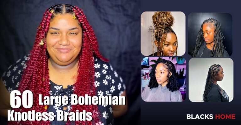 featured image for large knotless bohemian braids