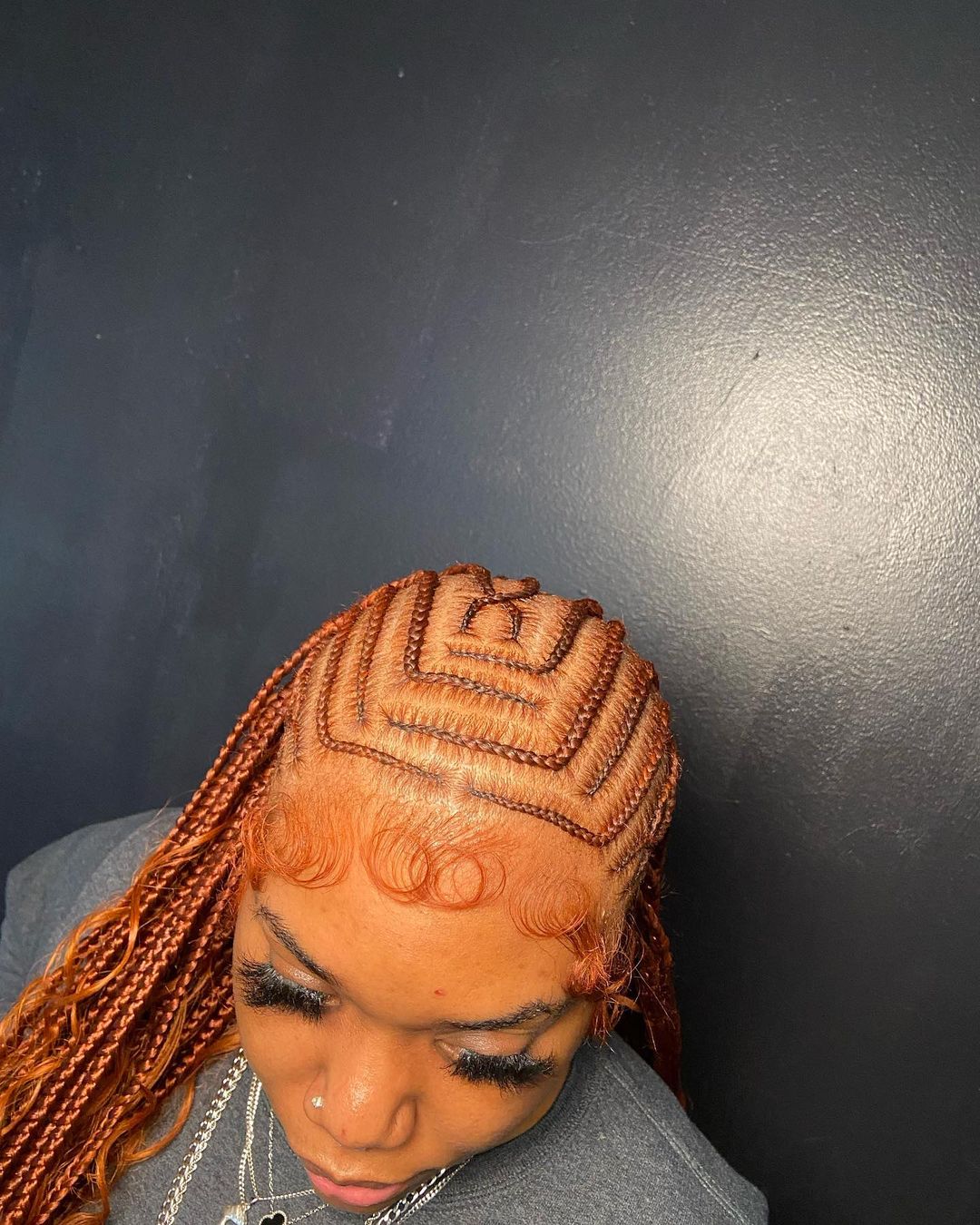 5. Feed- In Braids (Cornrow) with Curls