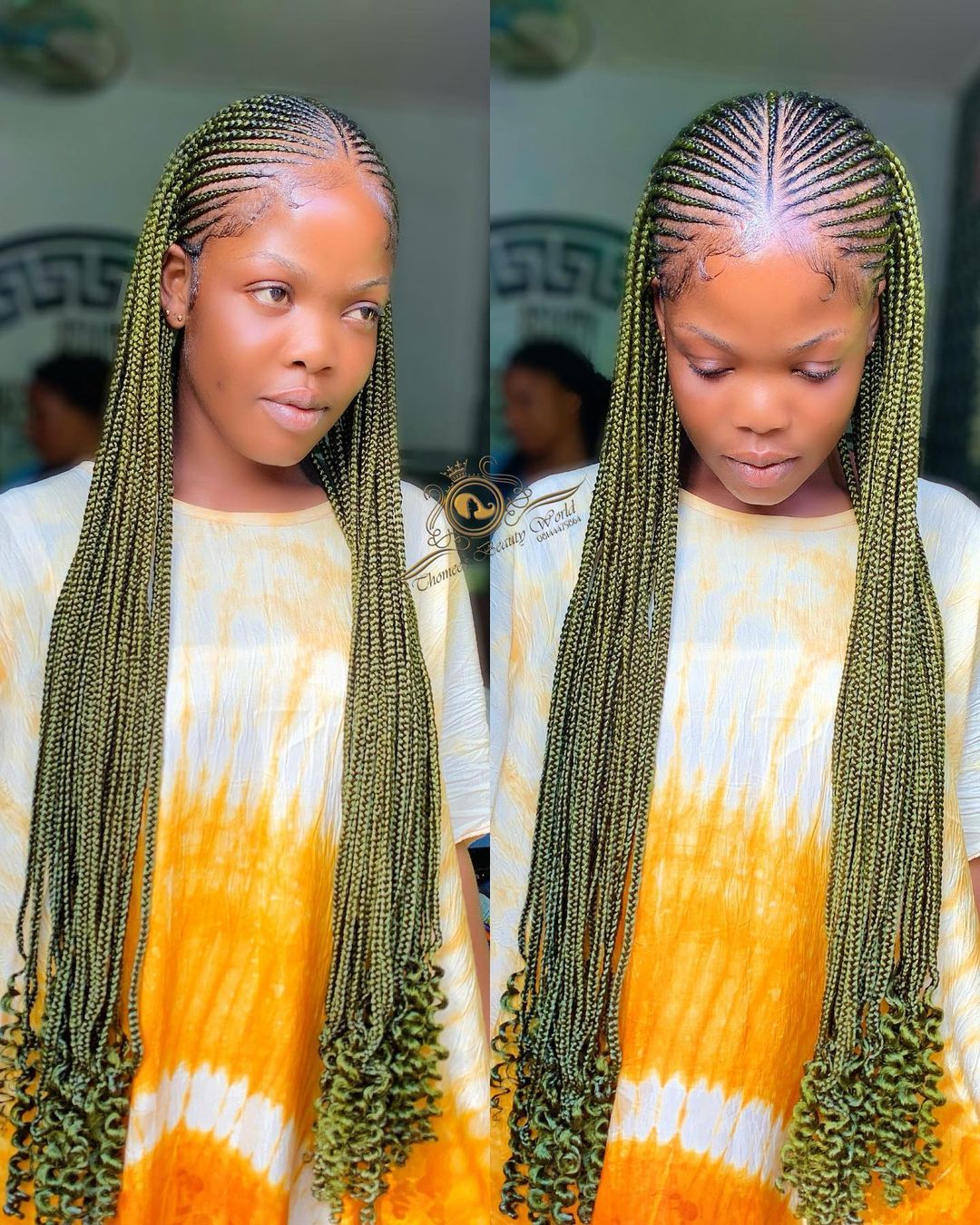 41. Half Cornrow Half Knotless Braids