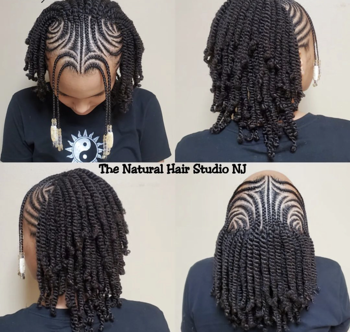 Front Cornrows Two Strand Twist