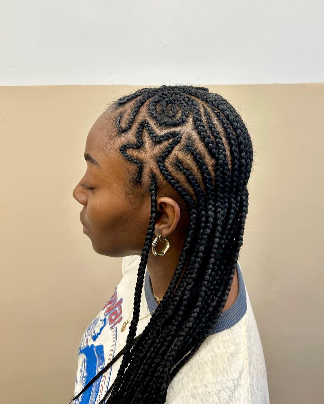 15. Fulani Braids with Star Shape