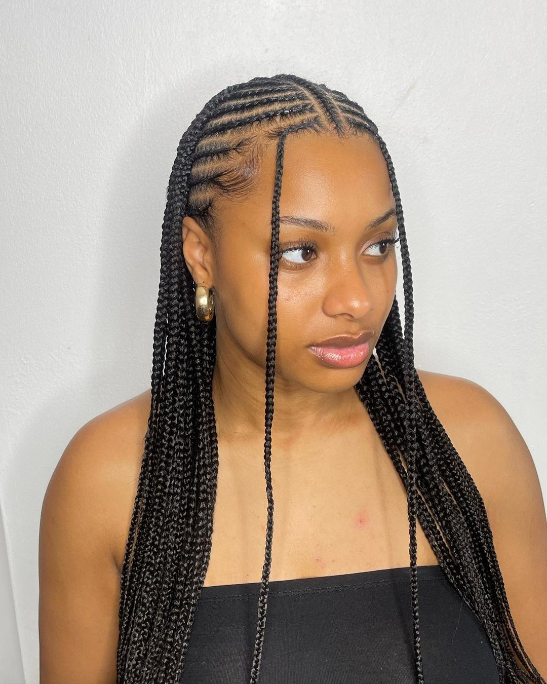 16. Half Pattern Cornrow Half Box Braids