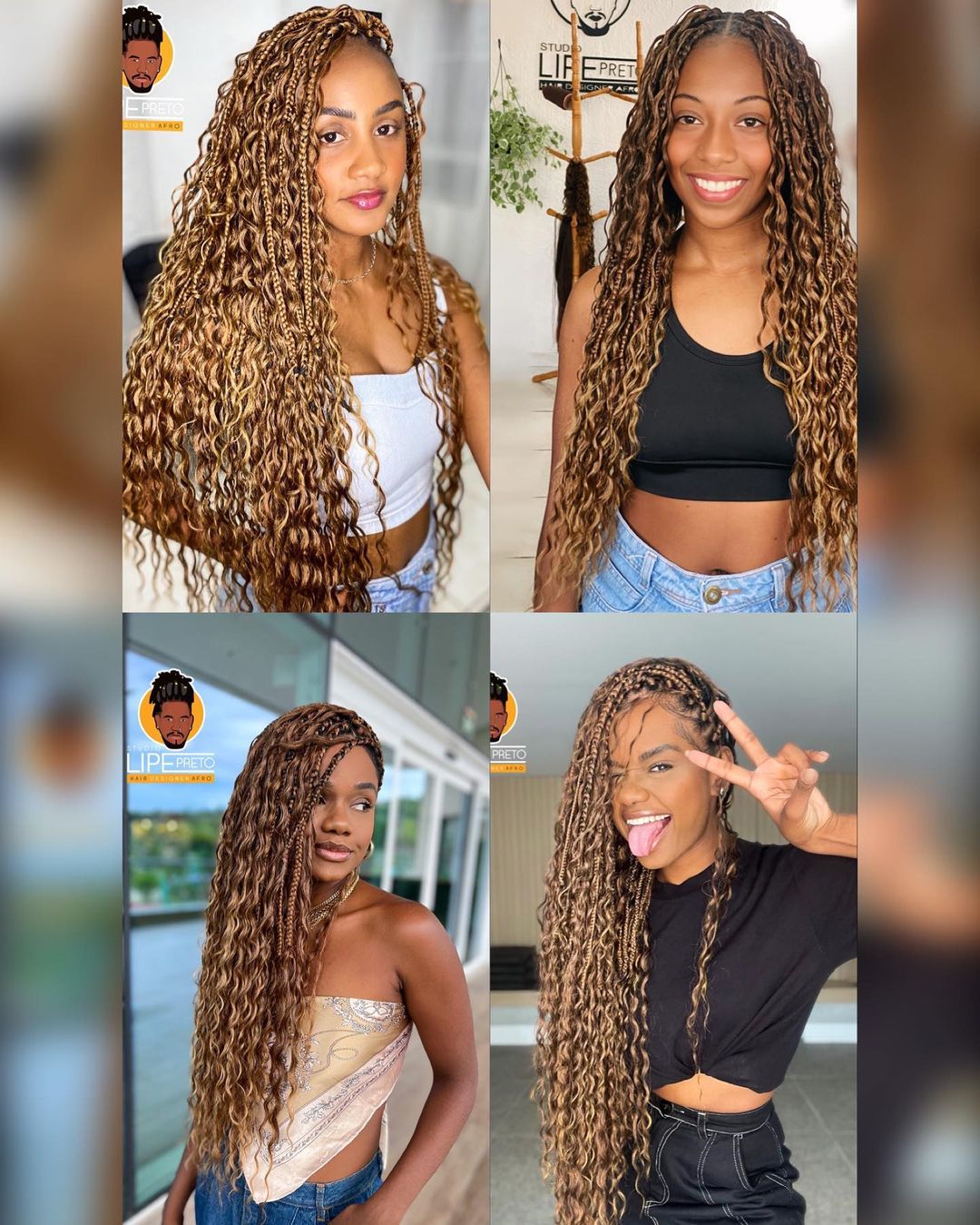 One-Sided Long Bohemian Box Braids