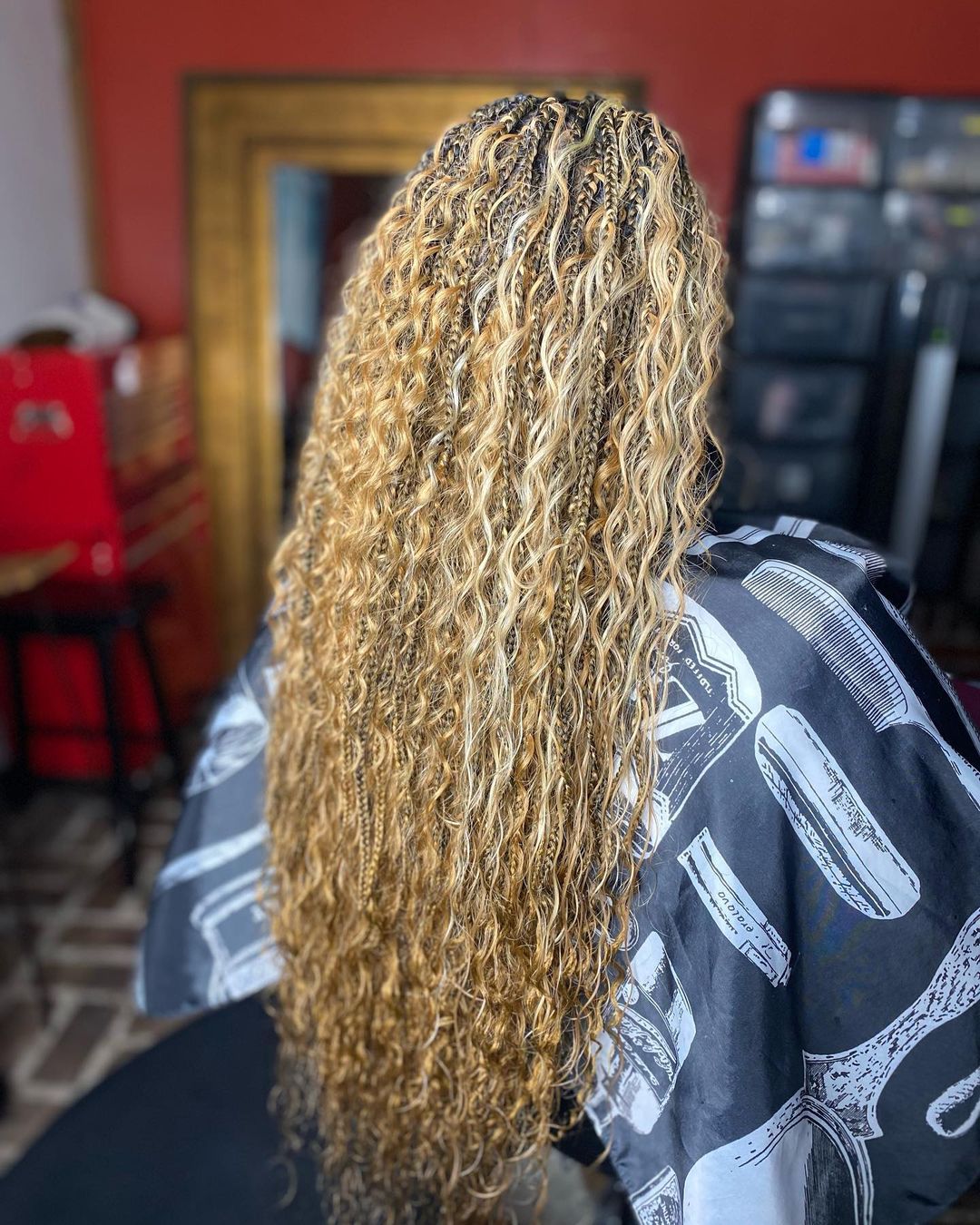 Curly Blonde Box Braids