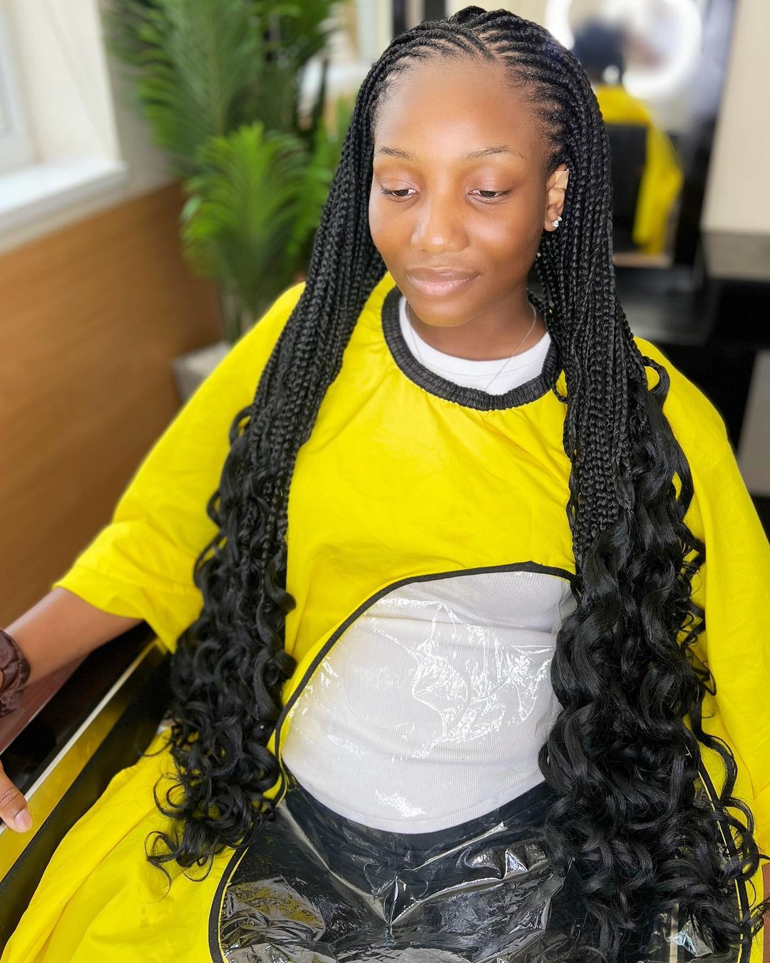 11. Long Fulani Braids with Waves