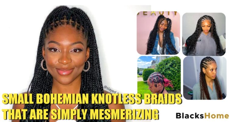 small bohemian knotless braids