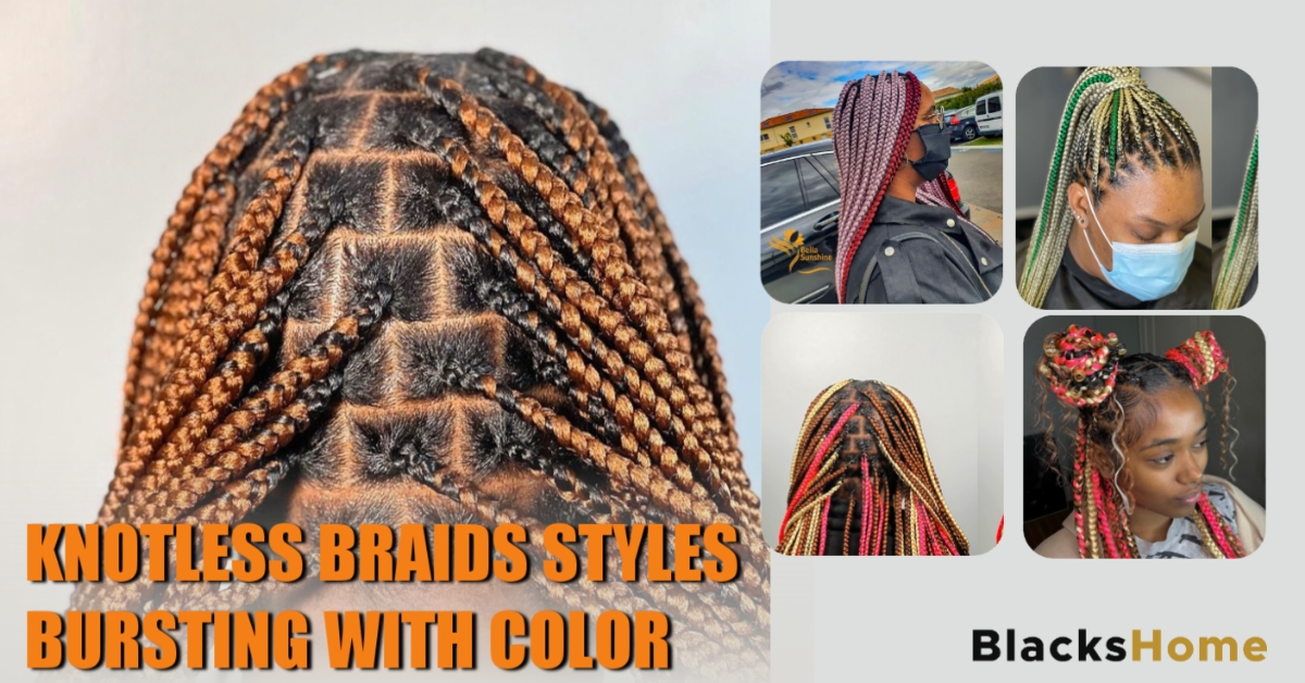 Knotless braids with color