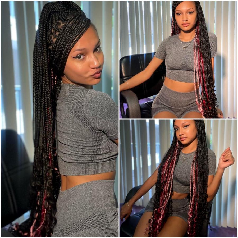 Free Part Extra Small Knotless Braids