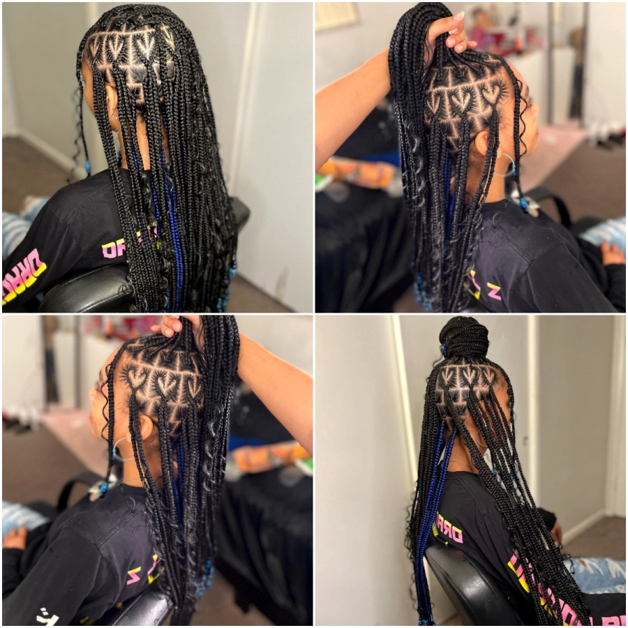 Heart Row BOHO Knotless Braids