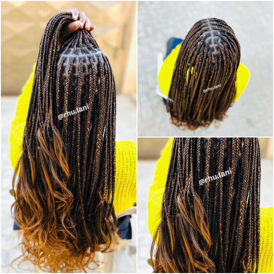 Knotless Box Braids With Loose Curls