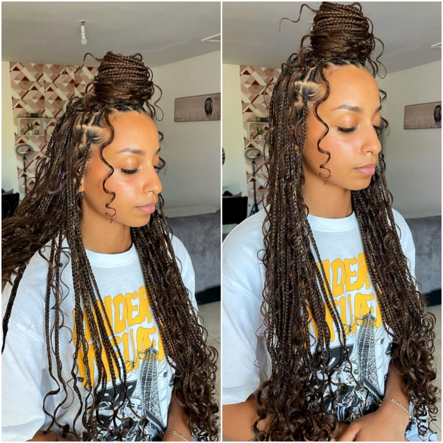 Temple BOHO Small Knotless Braids