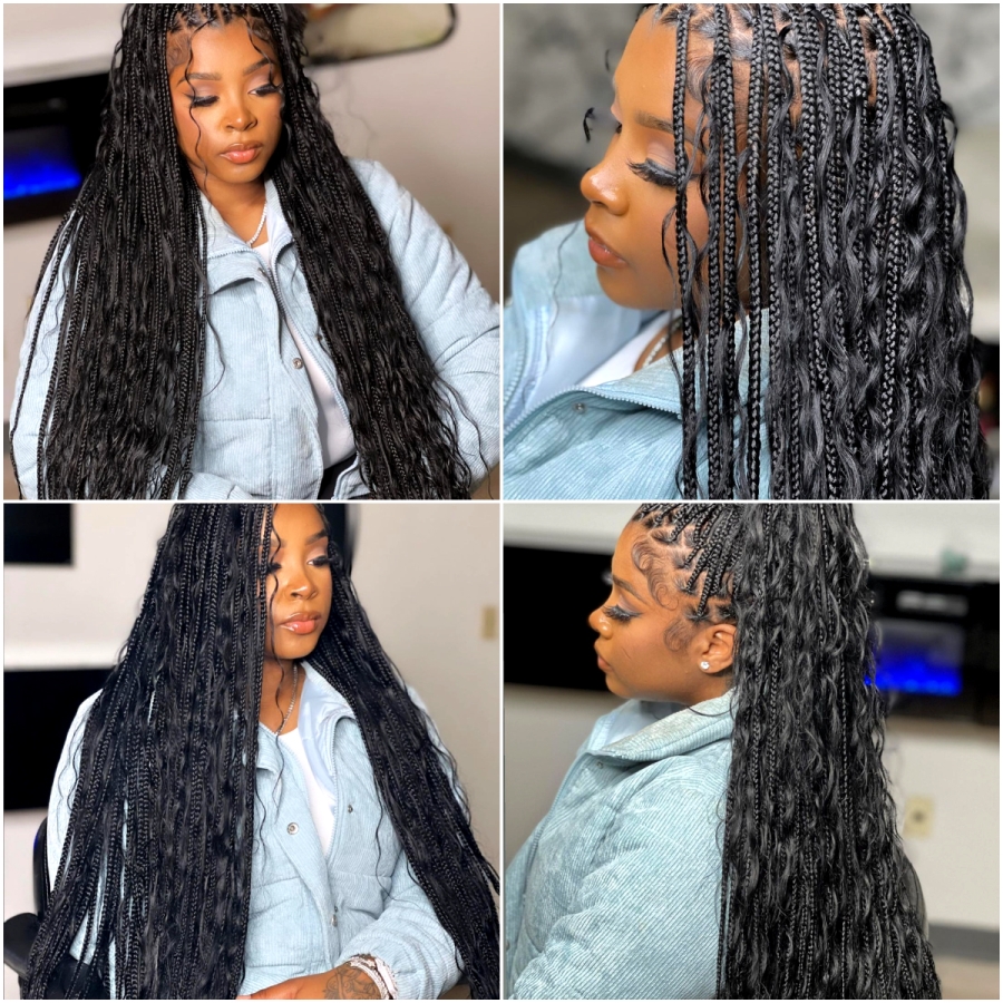 Wavy BOHO Knotless Braids