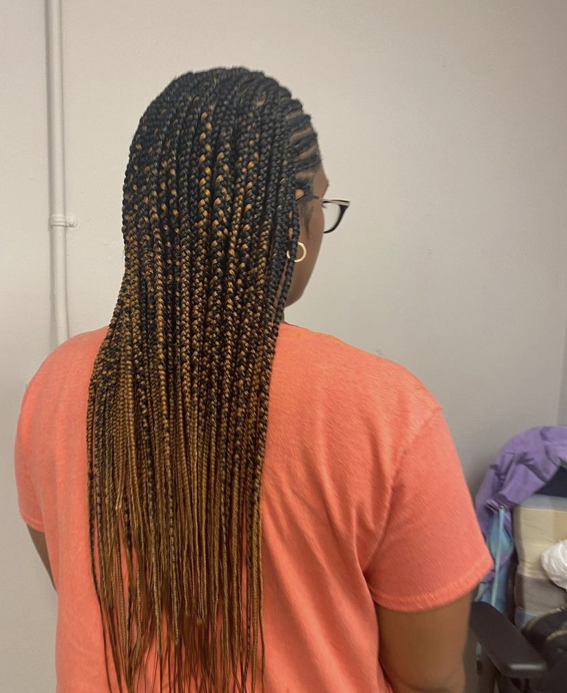 6. Half Cornrow Half Knotless Braids