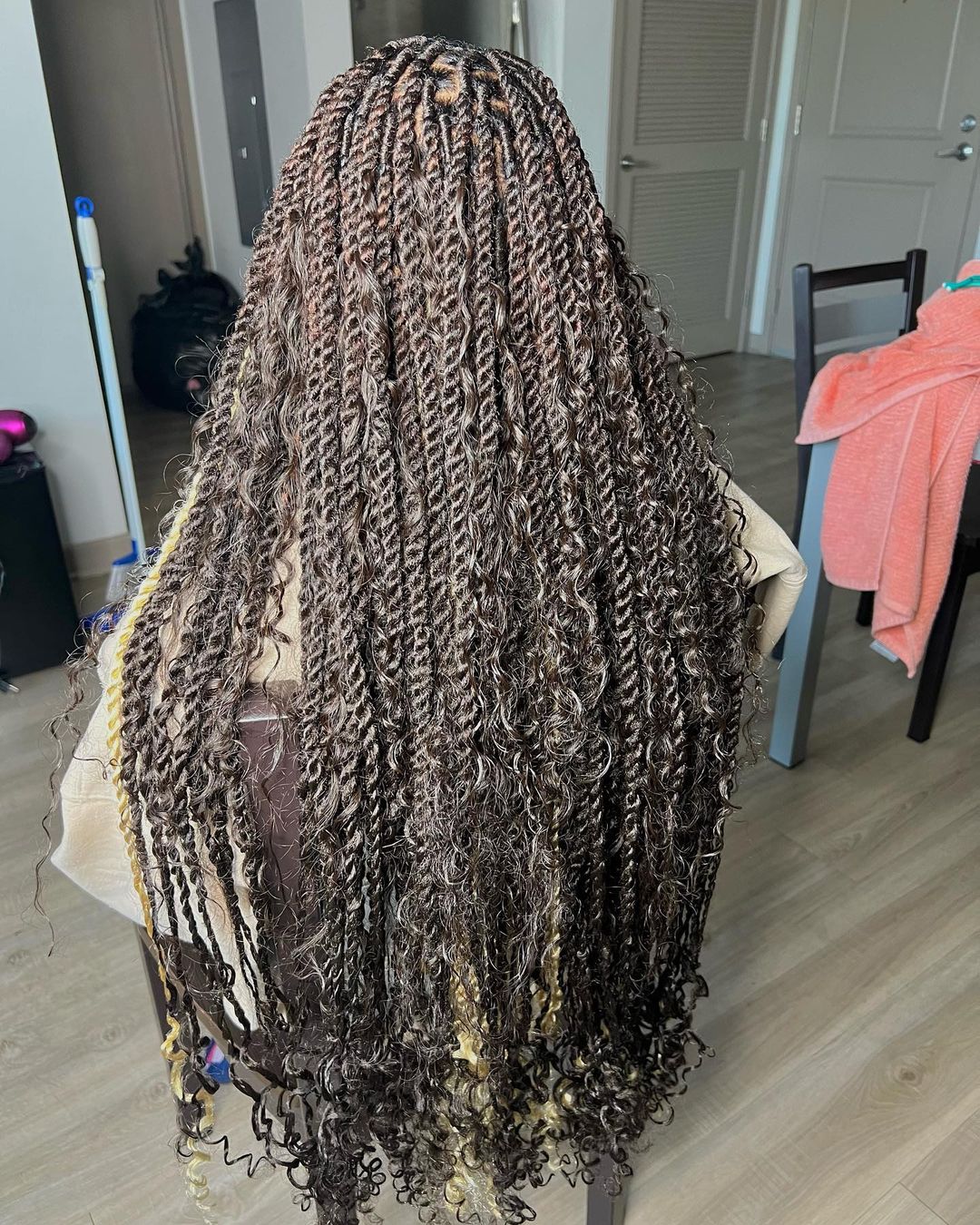 3. Full And Lengthy Bohemian Knotless Twists