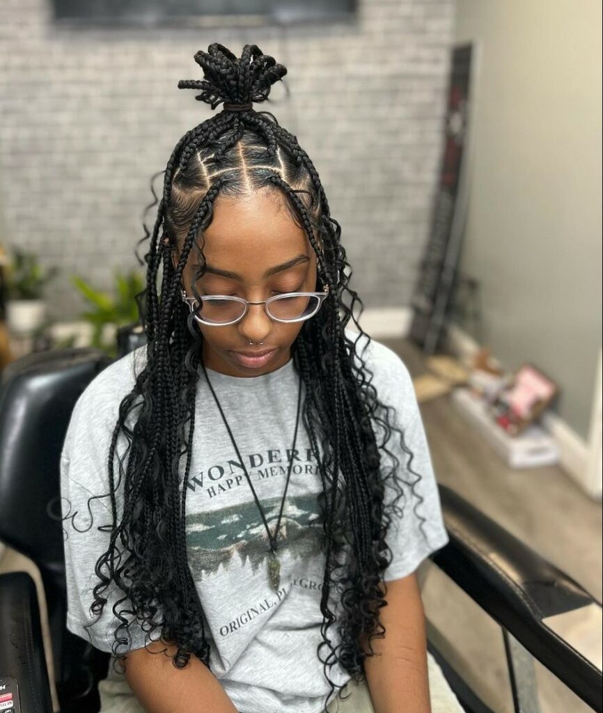 50 Knotless Braids With Curls That'll Turn Heads [2023]