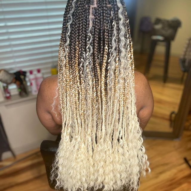 26. Lightest Ash Blonde BOHO Knotless Braids