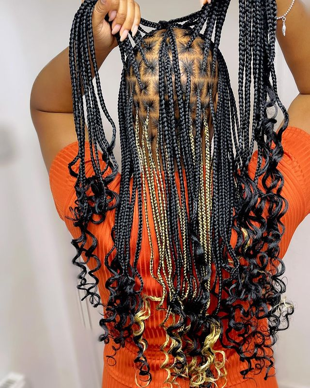 23. Black BOHO with a Few Blonde Streaks