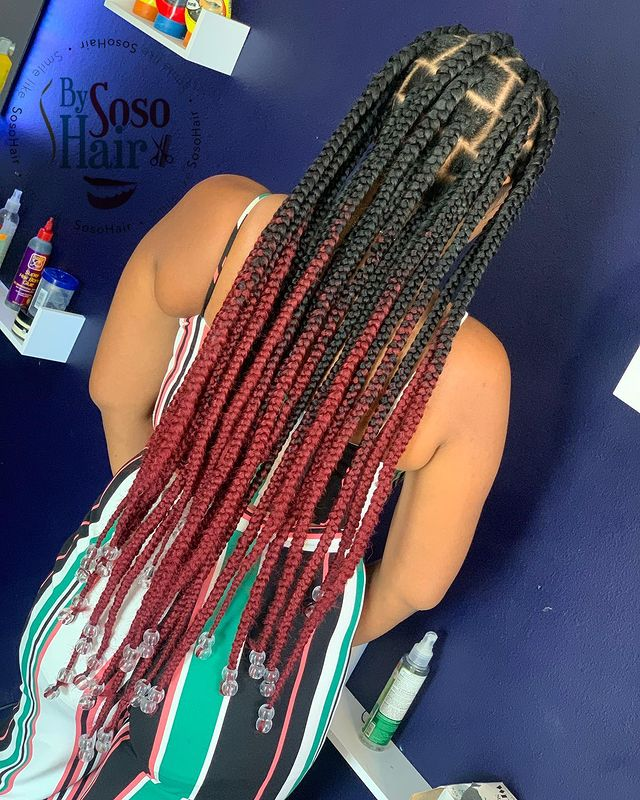 30 Red Knotless Braids That Sizzle And Pop [2024]