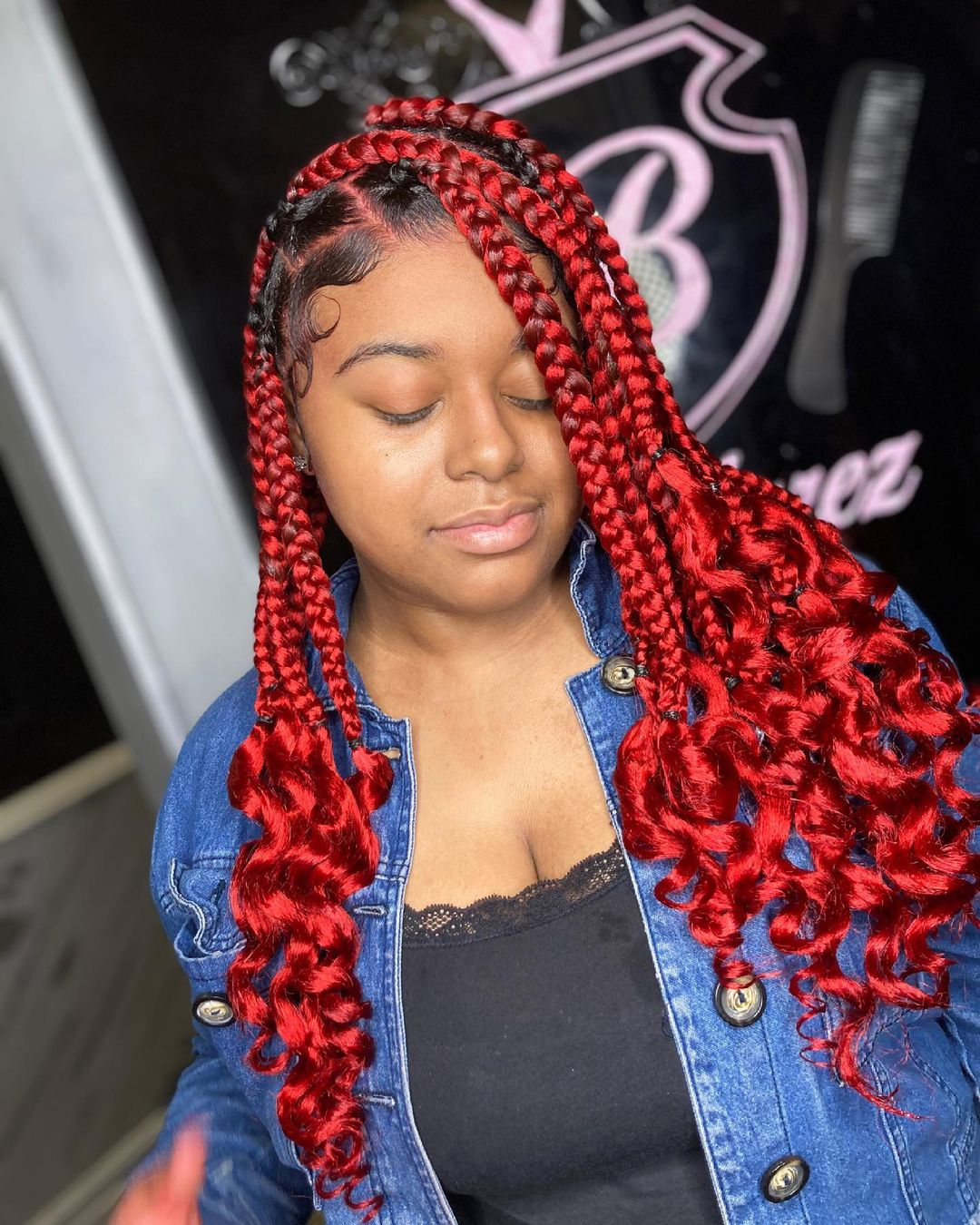 30 Red Knotless Braids That Sizzle And Pop [2024]