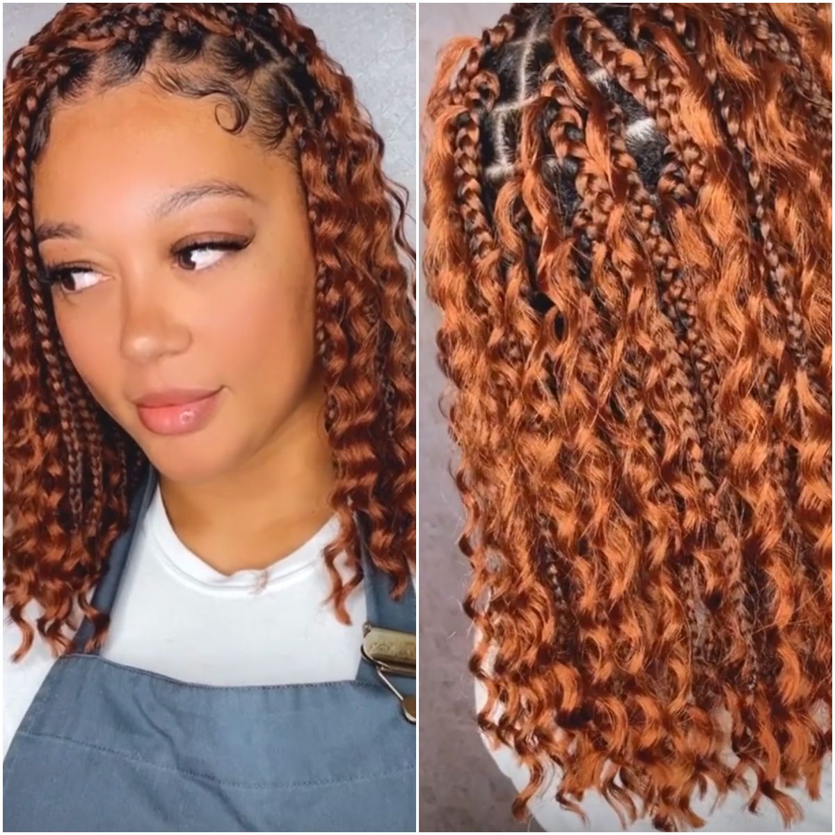 Short Bohemian Knotless Braids