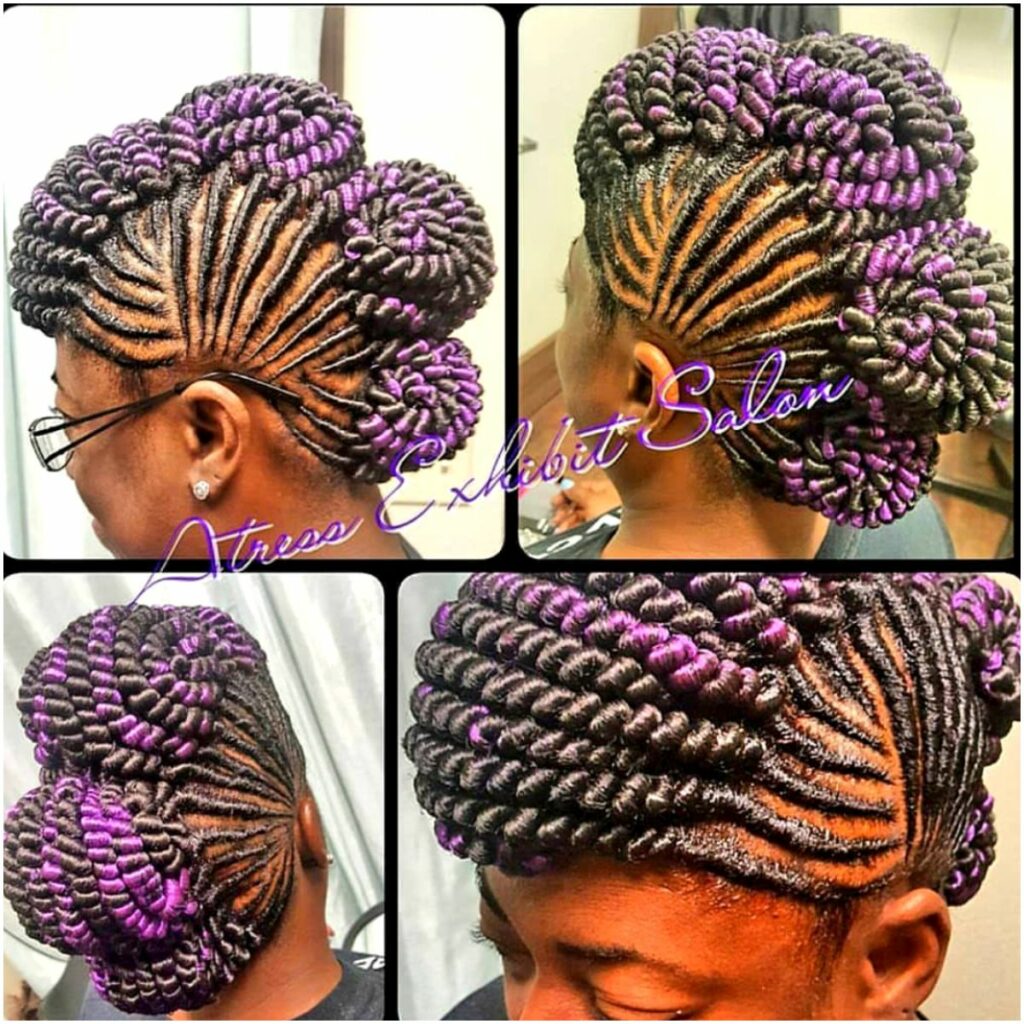 Twisted Dreads Buns With Mohawk