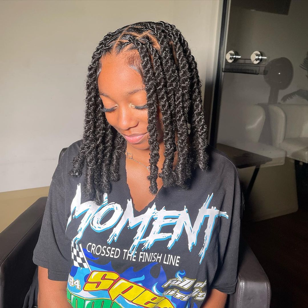 1. Shoulder Length Medium Rope Twists With Locked Ends