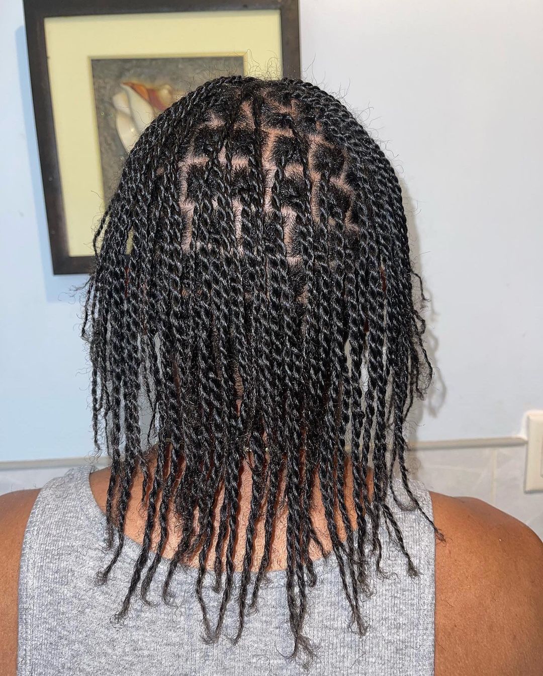 6. Two Strands Rope Twists on Relaxed Hair