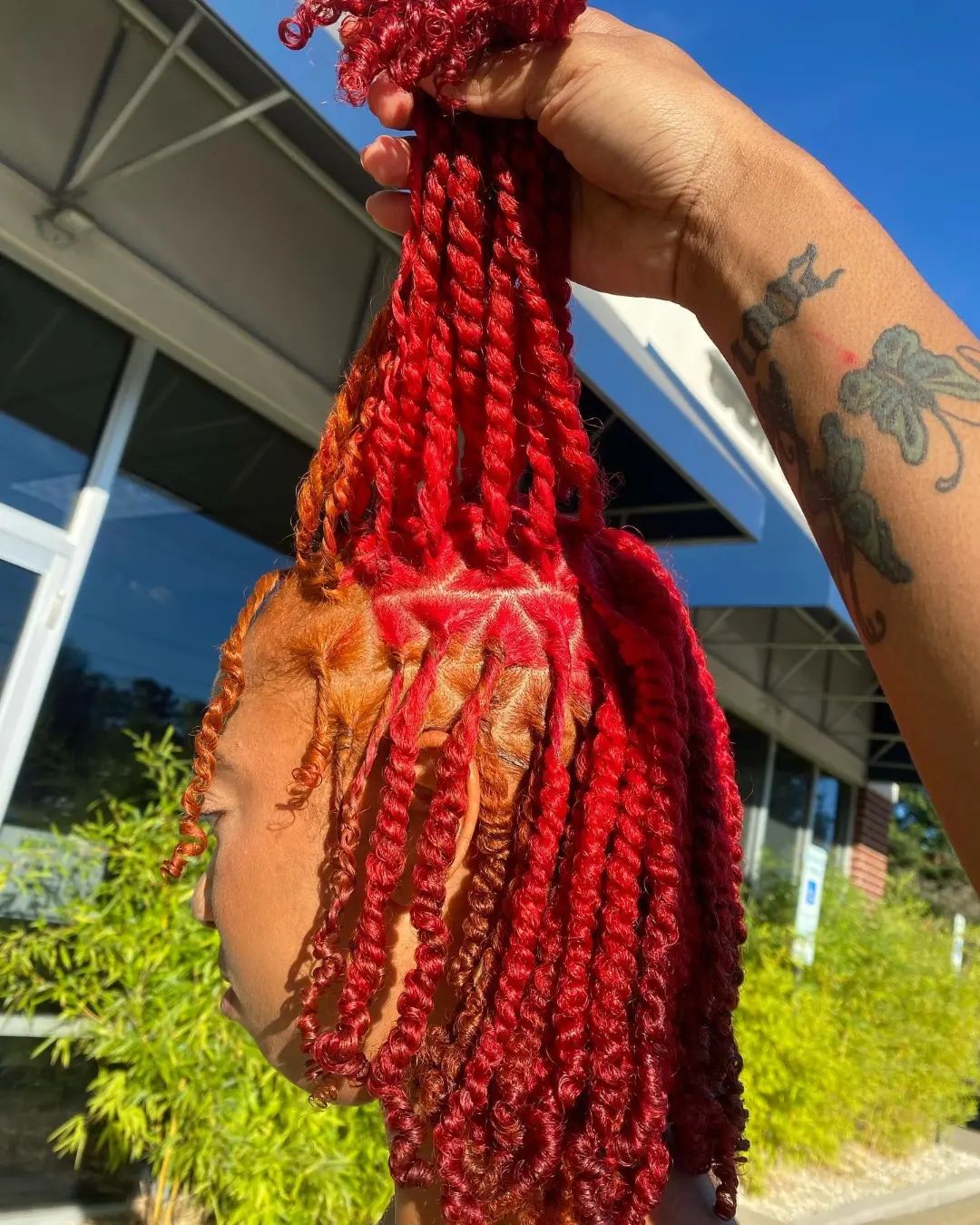 3. Red And Gold Natural Hair Rope Twists