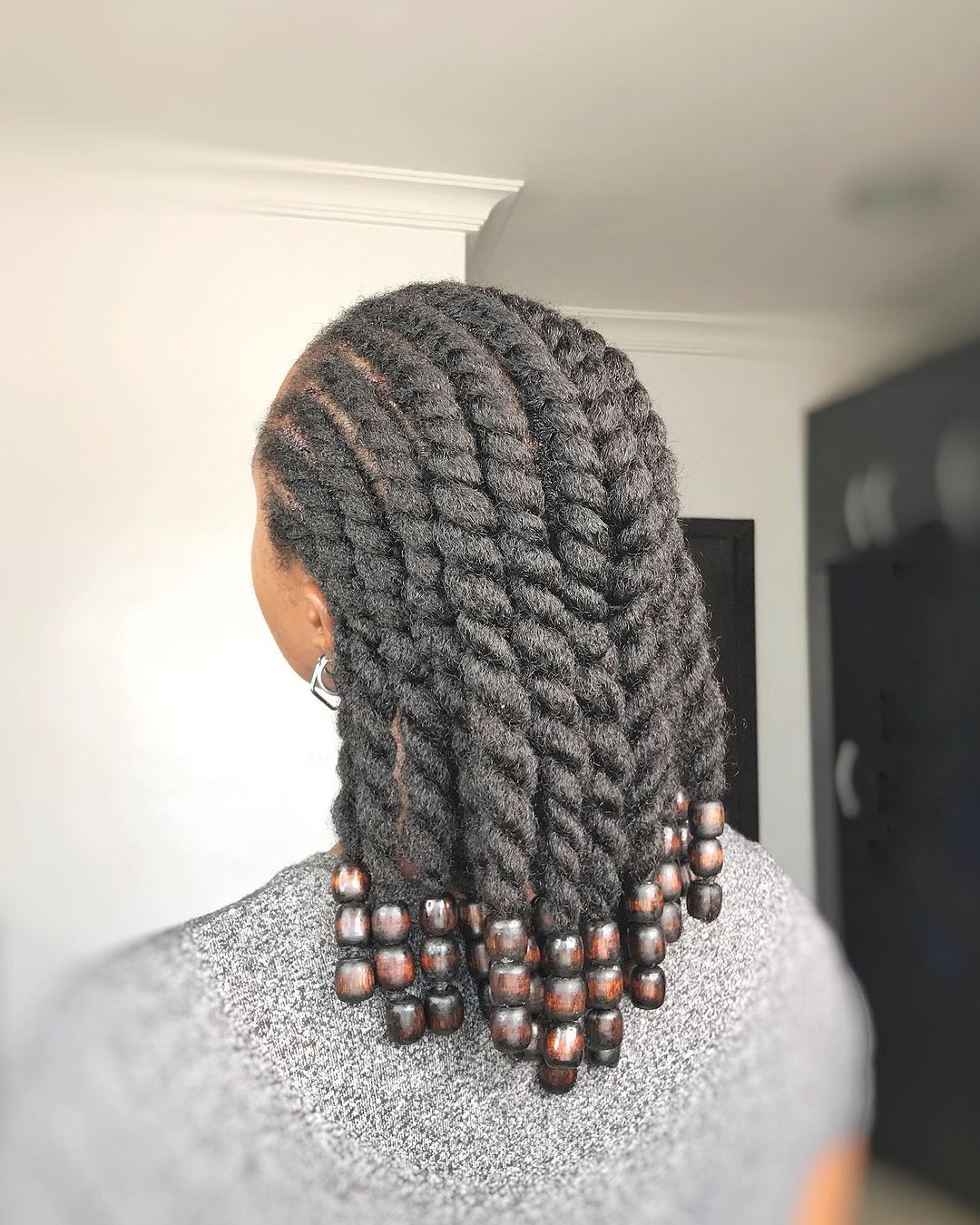 10. Chunky Flat Twist Weave And Individual Twists With Beads at The End