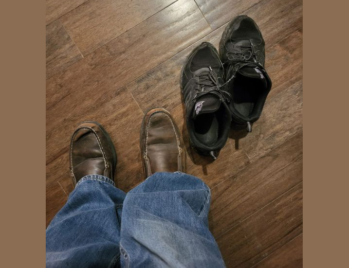 wearing shoes in the house