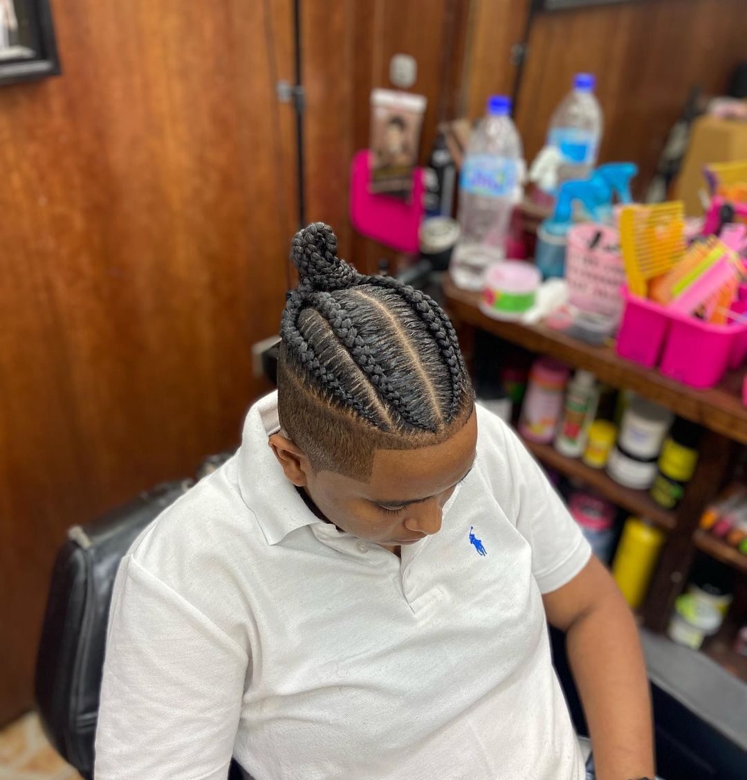 31. Four-in-One High Top Cornrows