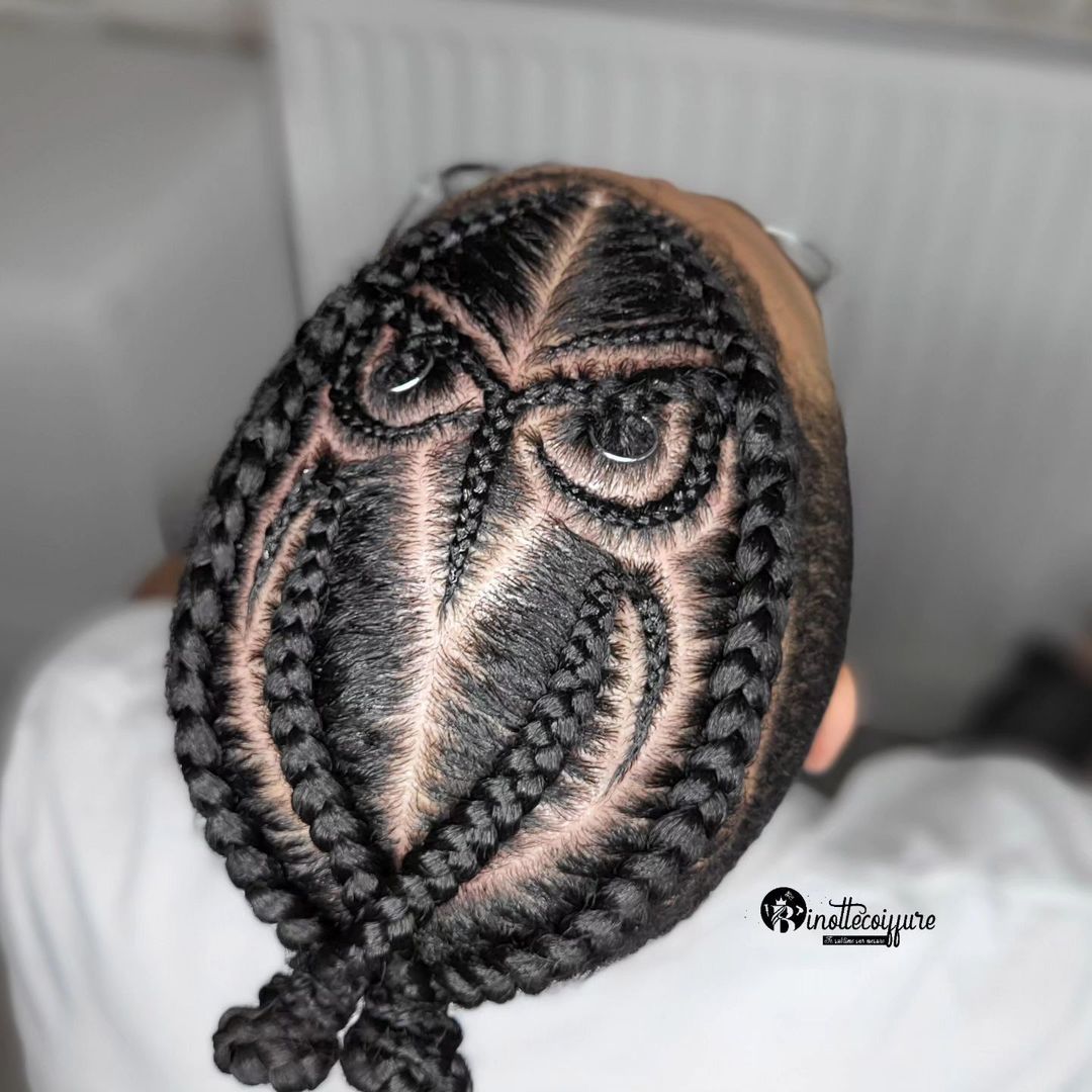 53. Freestyle High Top Cornrows With Rings